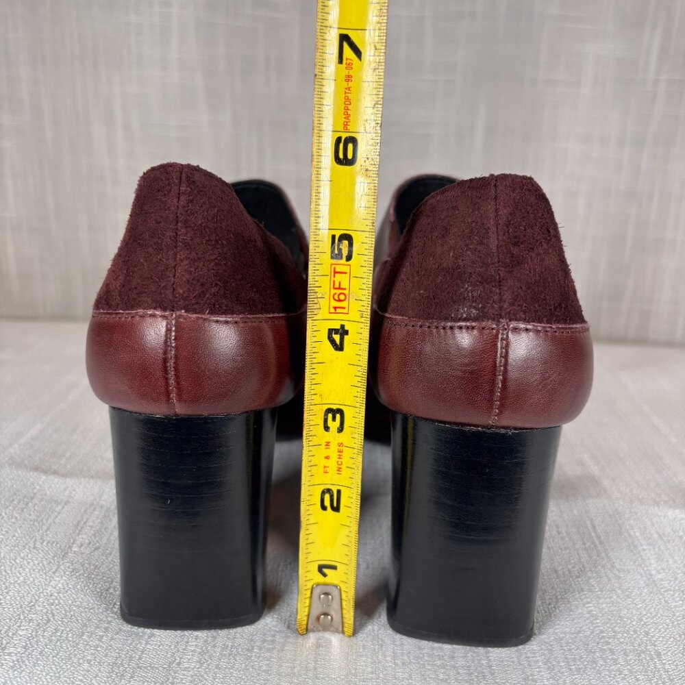 Born Women's 8M Burgundy Leather Mary Janes Pumps Heels - Picture 5 of 9